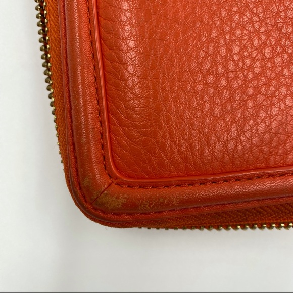 Tory Burch Amanda Zip Around Continental Wallet in Orange - Picture 6 of 11